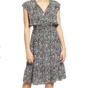Rails Ashlyn “Ditzy Floral”Smocked-Waist Midi Dress – Women’s M